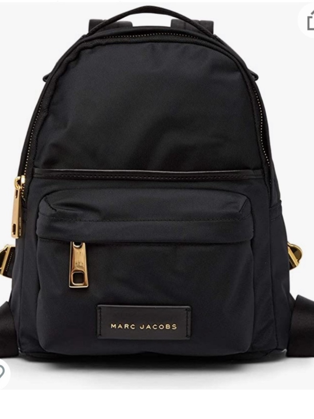 Marc Jacobs Black Nylon Mini Backpack with Gold Hardware